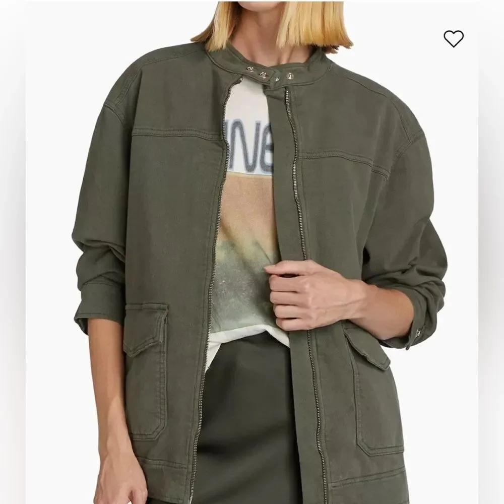 Anine Bing Henry utility field army jacket in green NWT